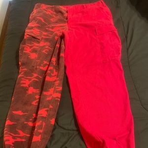 Two toned red camo pants